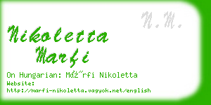 nikoletta marfi business card